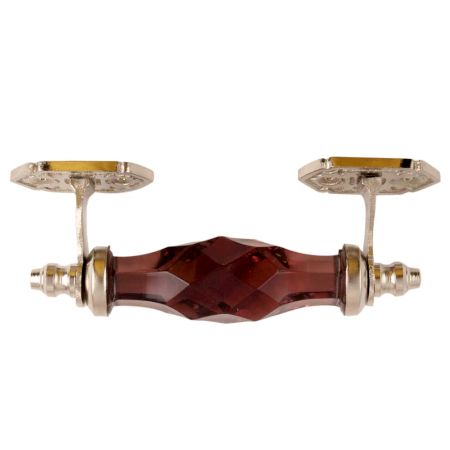 Purple Cut Glass Silver Small Door Handle